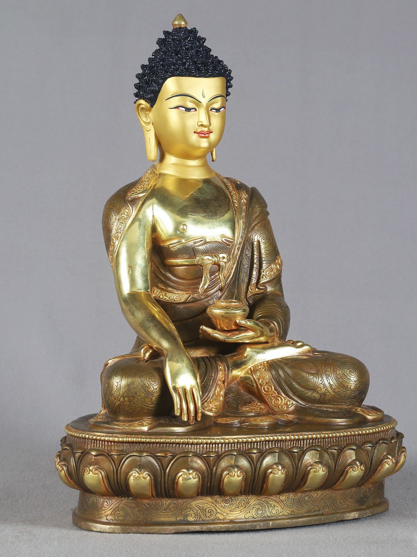 13" Lord Buddha Copper Idol From Nepal | Nepalese Copper Statue | Decorative Copper Idol | Copper Statue For Temple