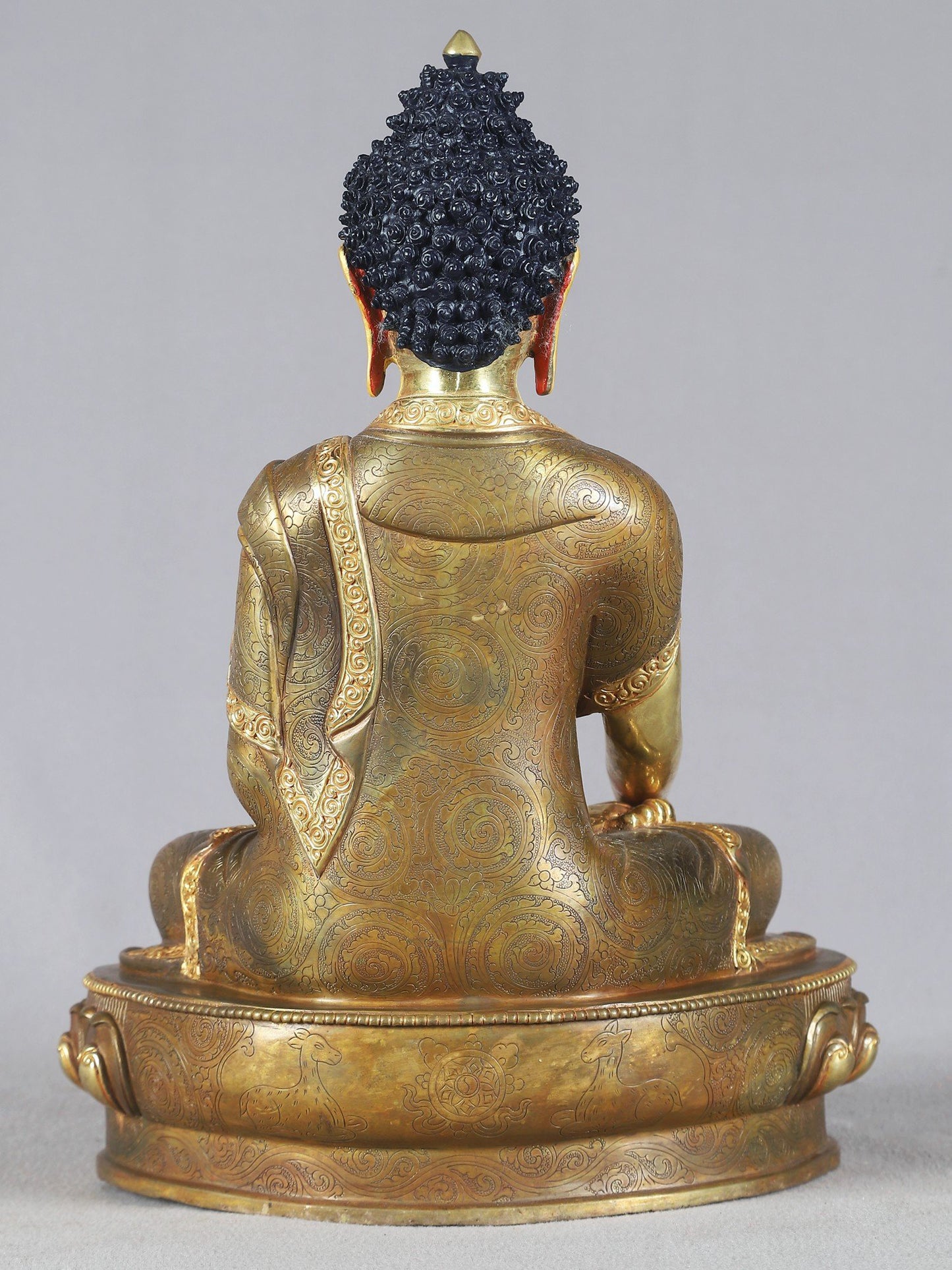 13" Lord Buddha Copper Idol From Nepal | Nepalese Copper Statue | Decorative Copper Idol | Copper Statue For Temple