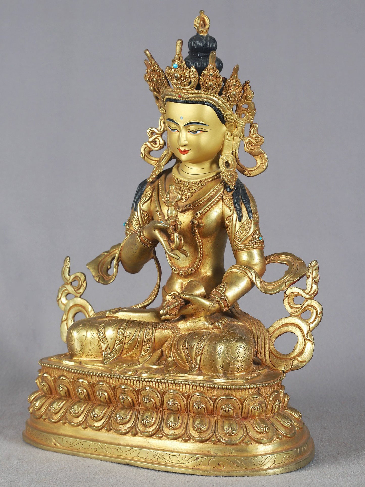 12" Vajrasattva Copper Idol From Nepal | Nepalese Copper Statue | Decorative Copper Idol | Copper Statue For Temple