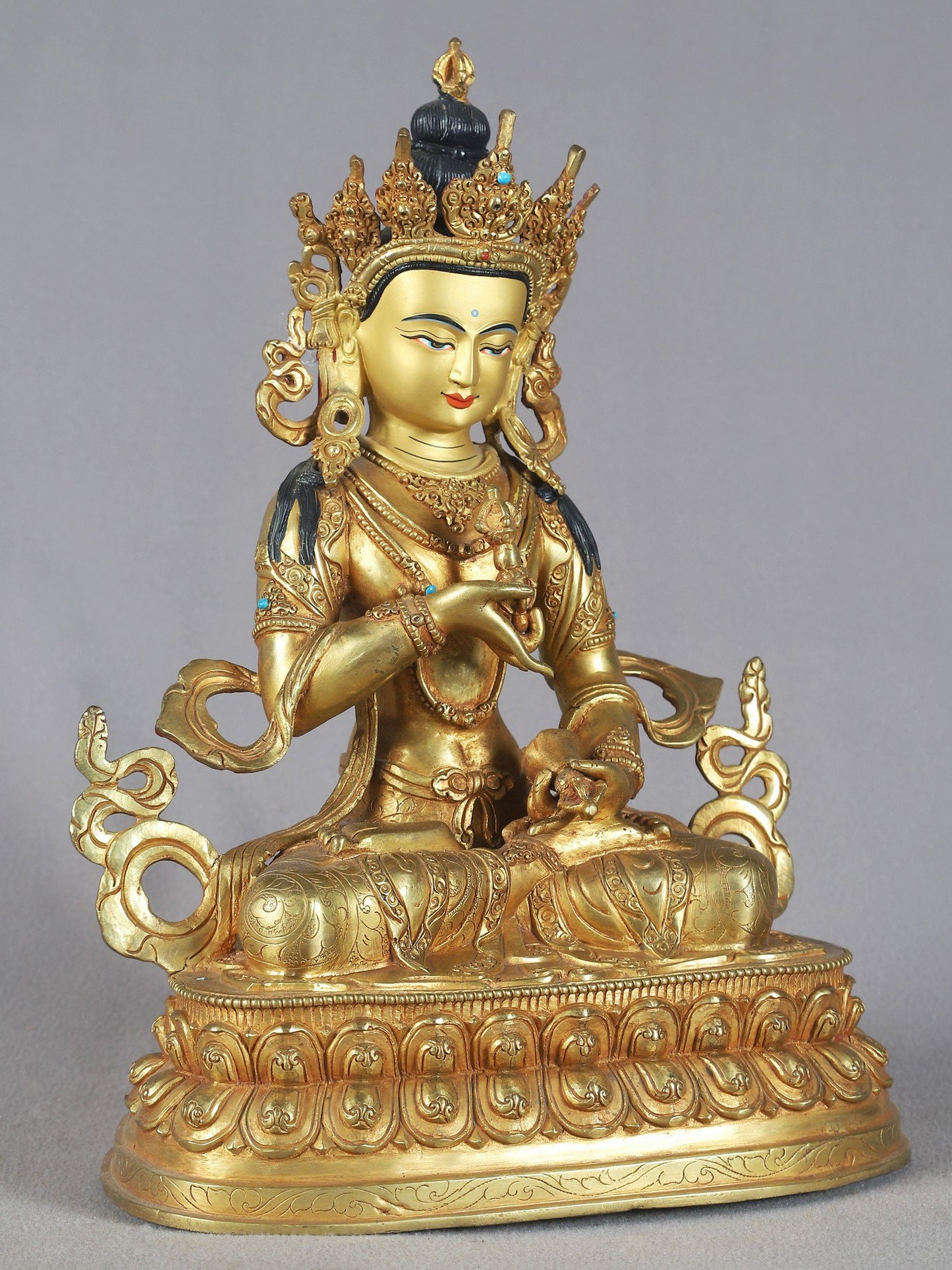 12" Vajrasattva Copper Idol From Nepal | Nepalese Copper Statue | Decorative Copper Idol | Copper Statue For Temple