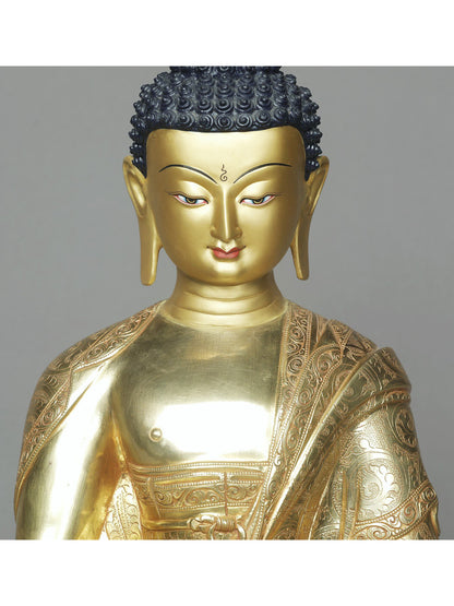 18" Lord Amitabha Buddha From Nepal | Nepalese Copper Statue | Decorative Copper Idol | Copper Statue For Temple