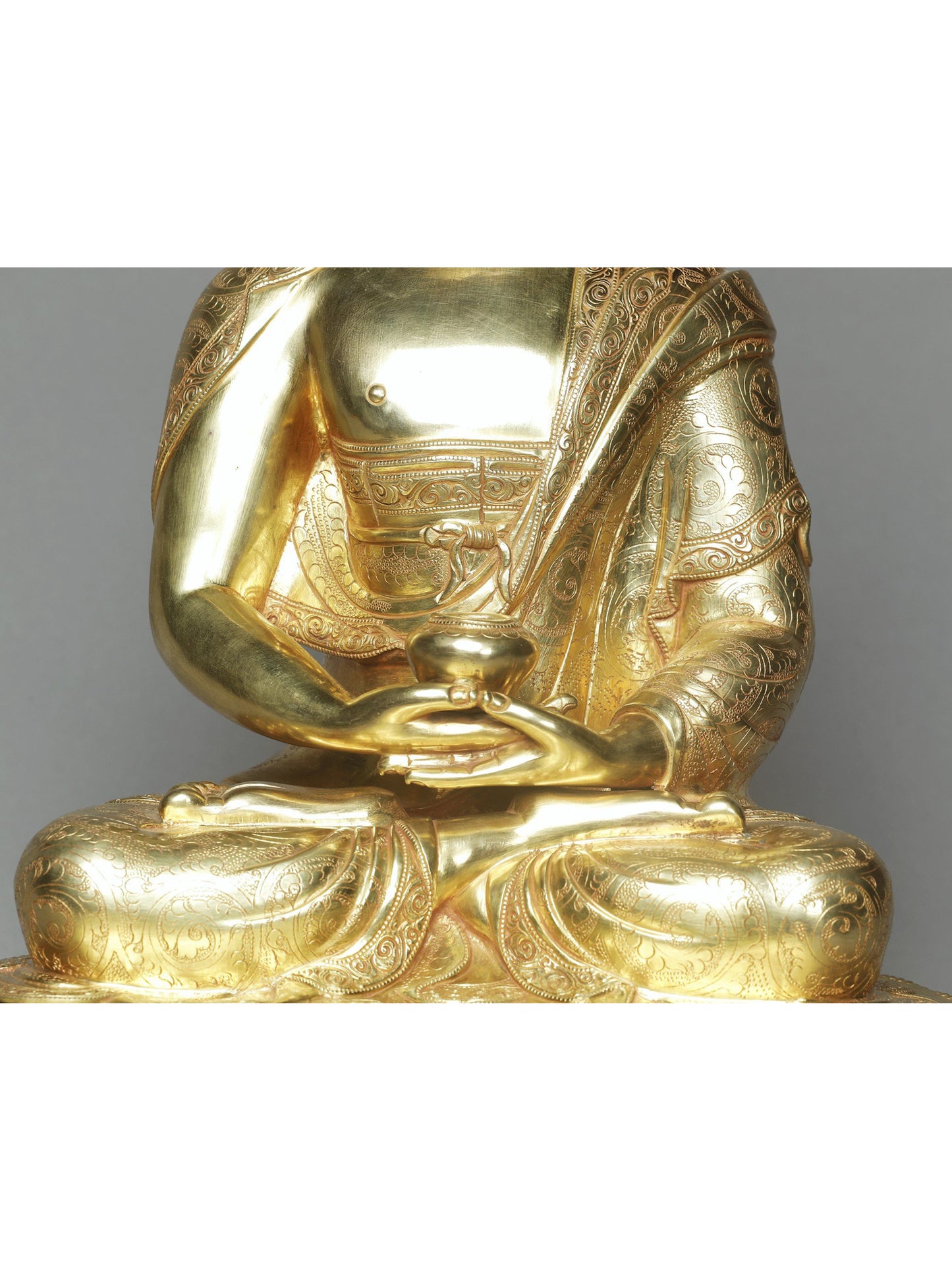 18" Lord Amitabha Buddha From Nepal | Nepalese Copper Statue | Decorative Copper Idol | Copper Statue For Temple