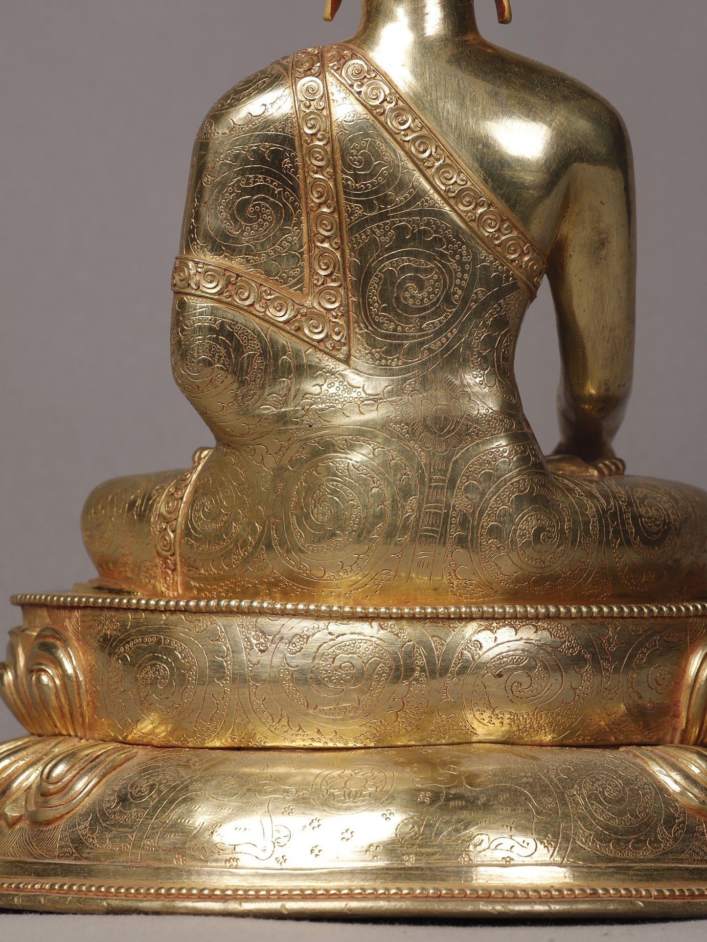 11" Lord Buddha With Beautiful Carving Figurine From Nepal | Nepalese Copper Statue | Decorative Copper Idol | Copper Statue For Temple