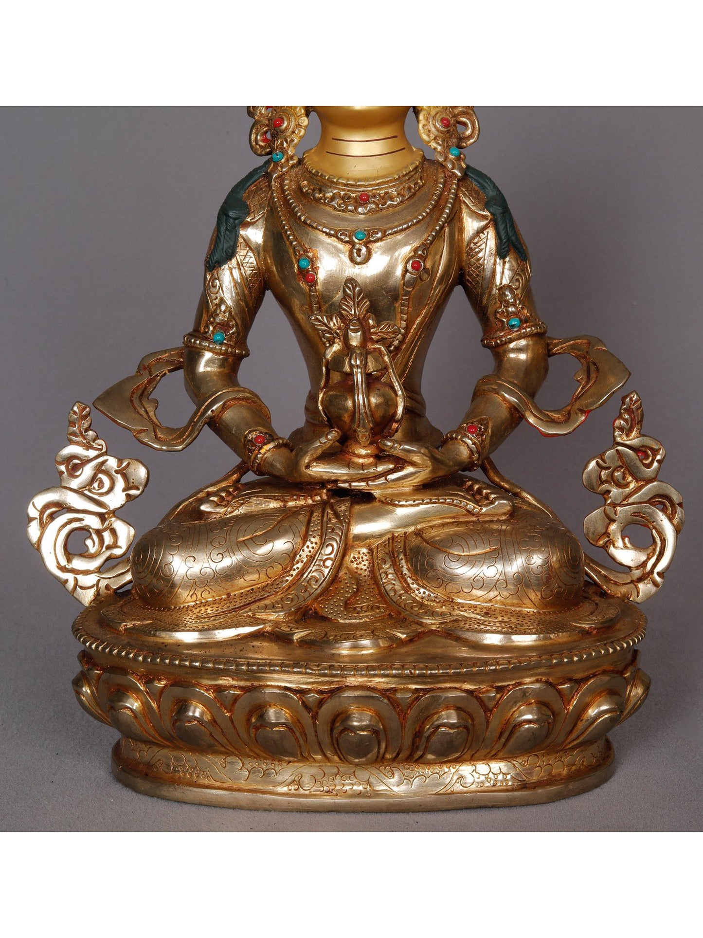 12" Aparmita - Amitayus Buddha Copper Statue | Nepalese Copper Statue | Decorative Copper Idol | Copper Statue For Temple