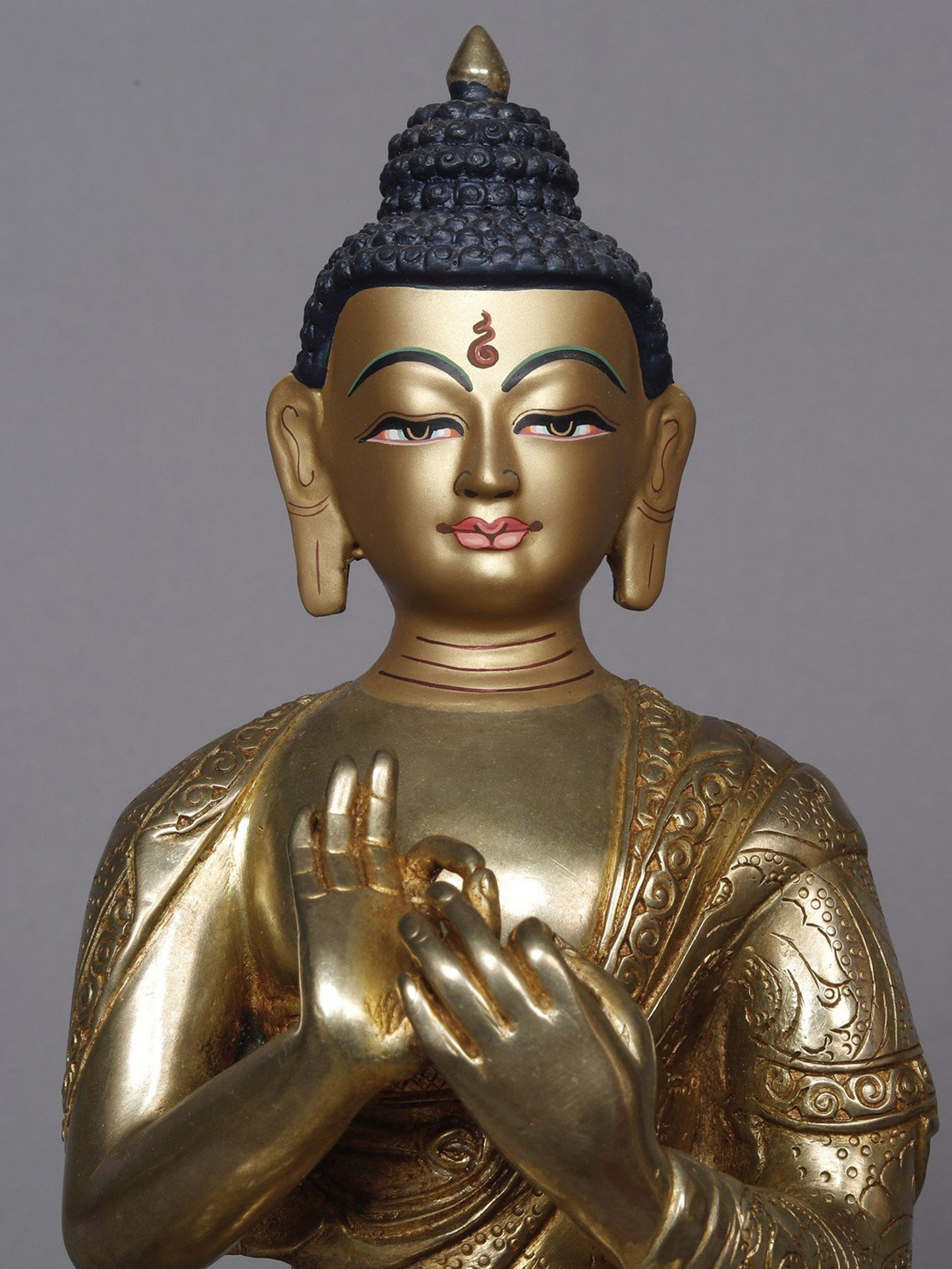 9" Lord Shakyamuni Buddha Copper Statue | Nepalese Copper Statue | Decorative Copper Idol | Copper Statue For Temple