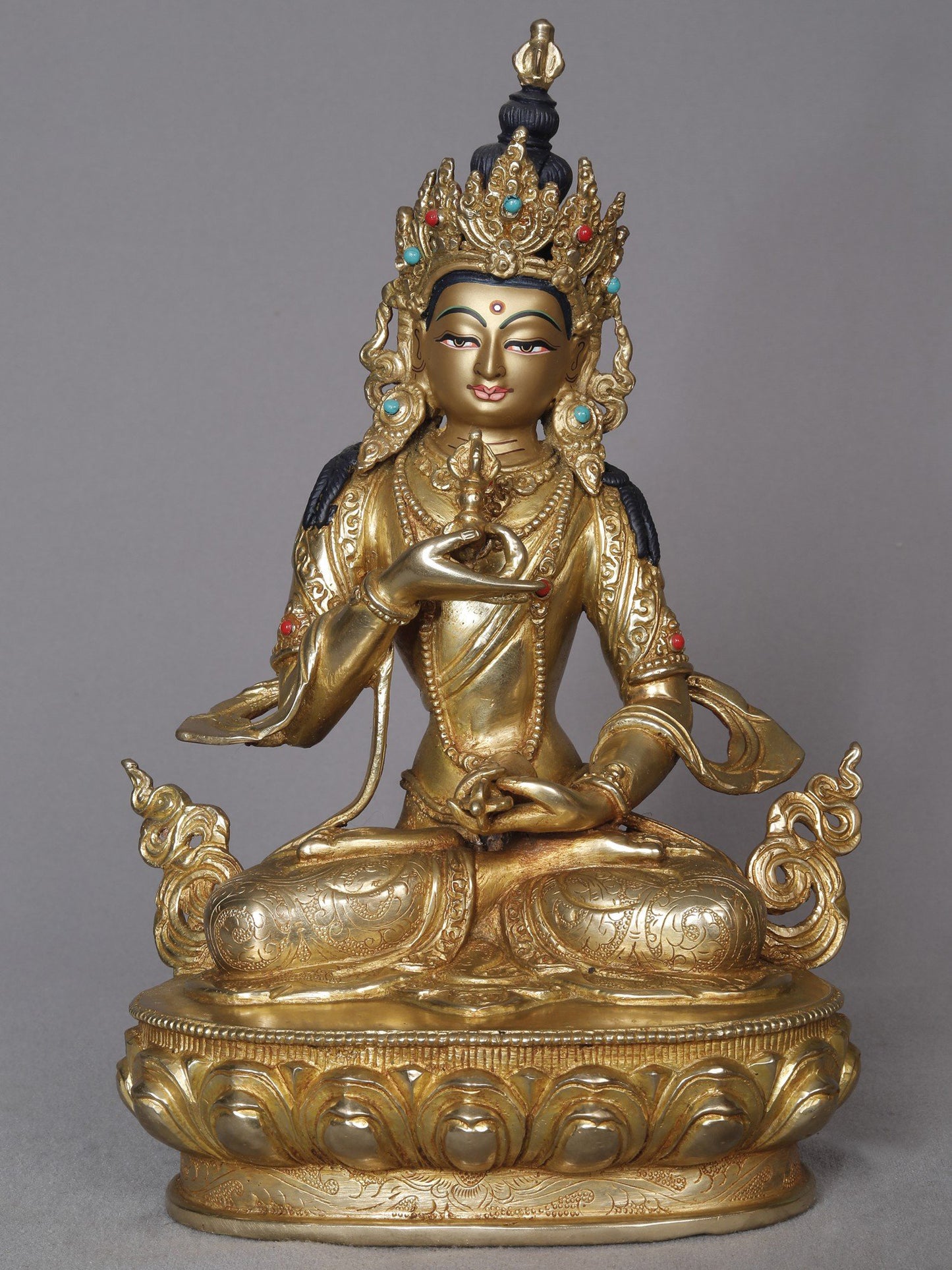 10" Vajrasattva Copper Statue From Nepal | Nepalese Copper Statue | Decorative Copper Idol | Copper Statue For Temple