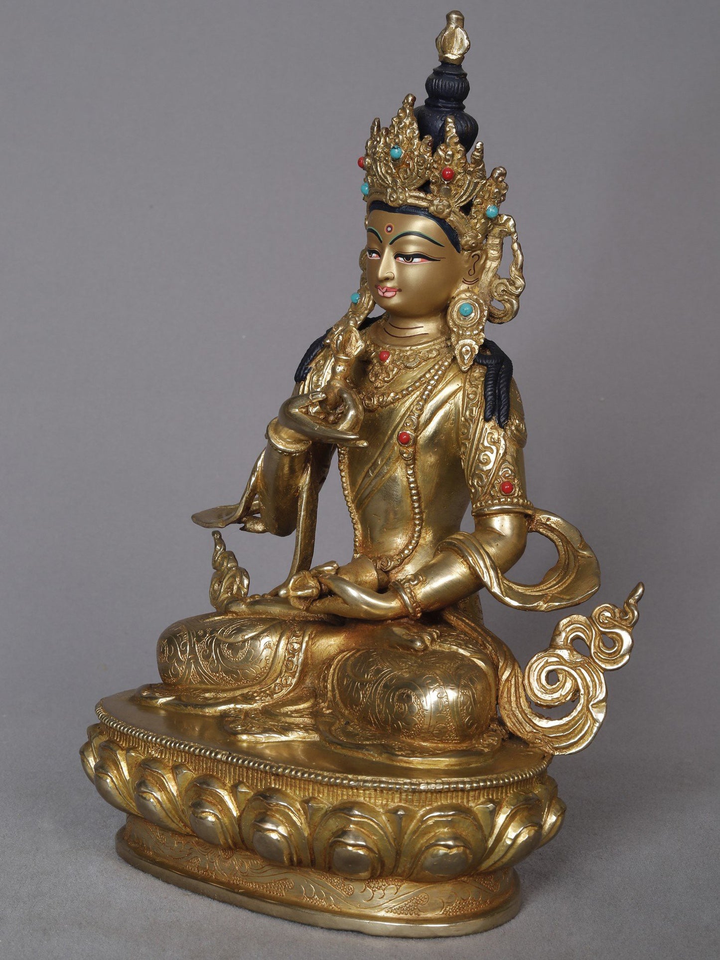 10" Vajrasattva Copper Statue From Nepal | Nepalese Copper Statue | Decorative Copper Idol | Copper Statue For Temple