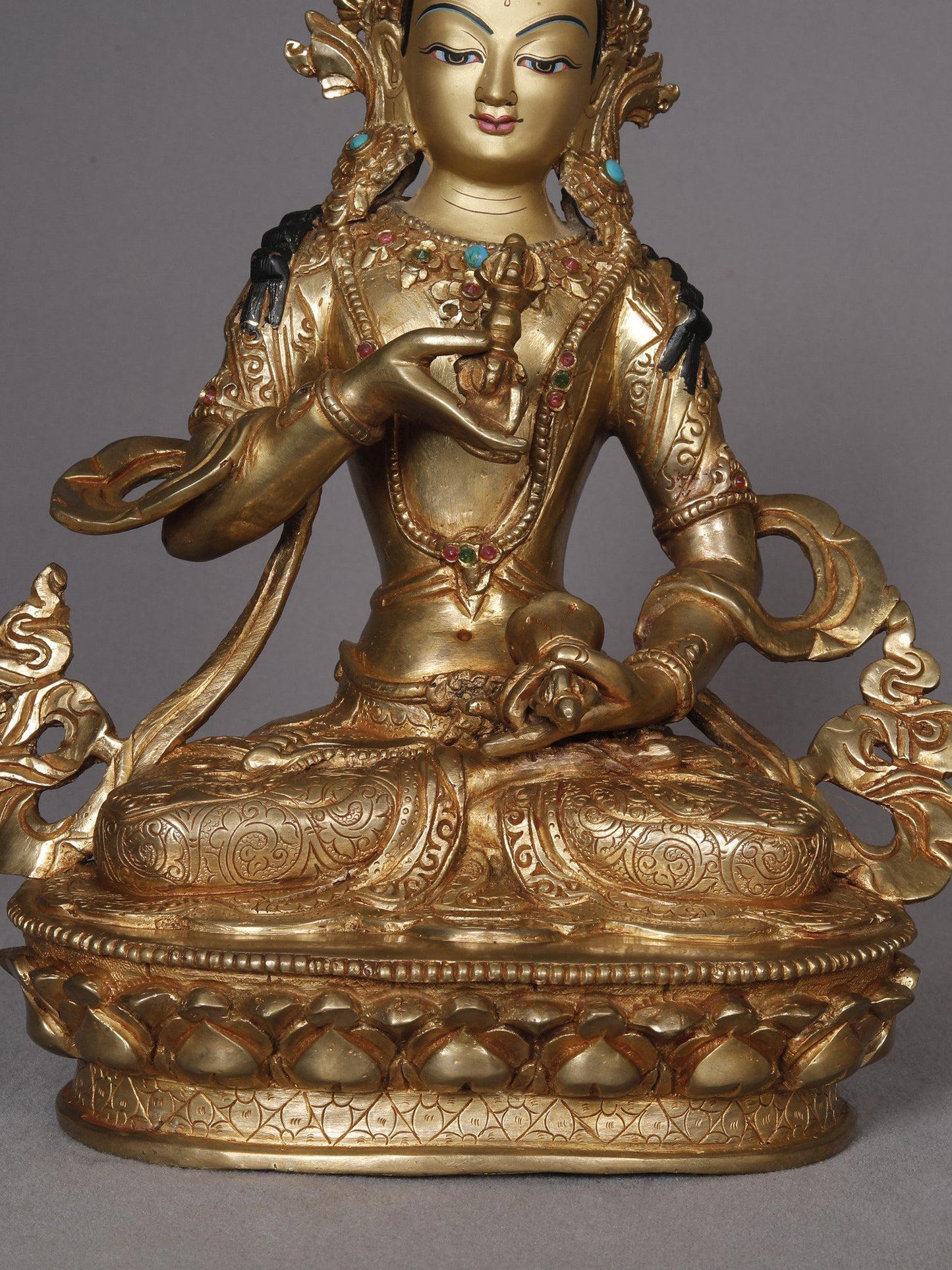 10" Buddhist Deity Vajrasattva Copper Idol From Nepal | Nepalese Copper Statue | Decorative Copper Idol | Copper Statue For Temple