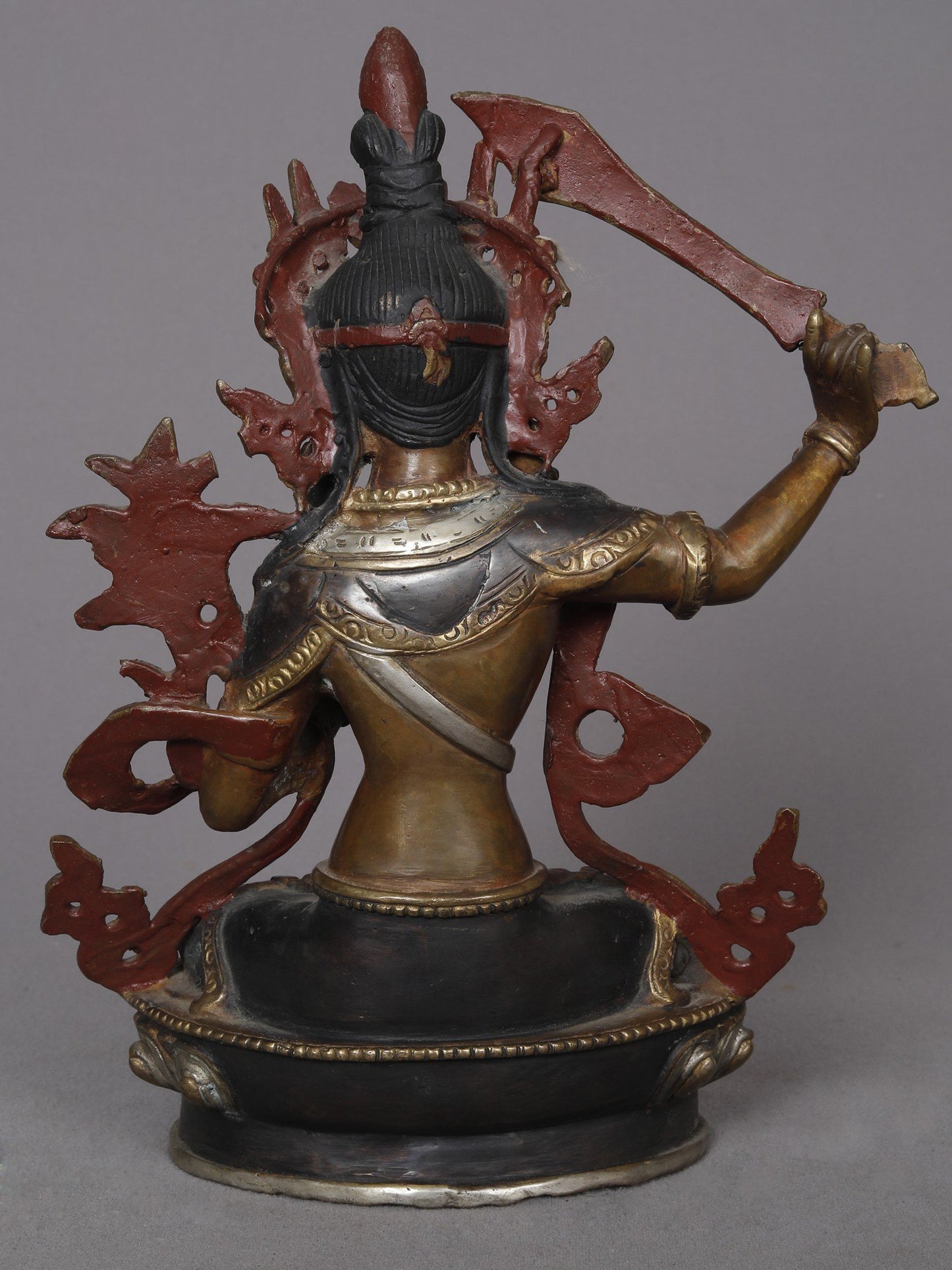 9" Manjushri Copper Statue | Buddhist Deity Idols From Nepal |  Handmade Statue Of Copper