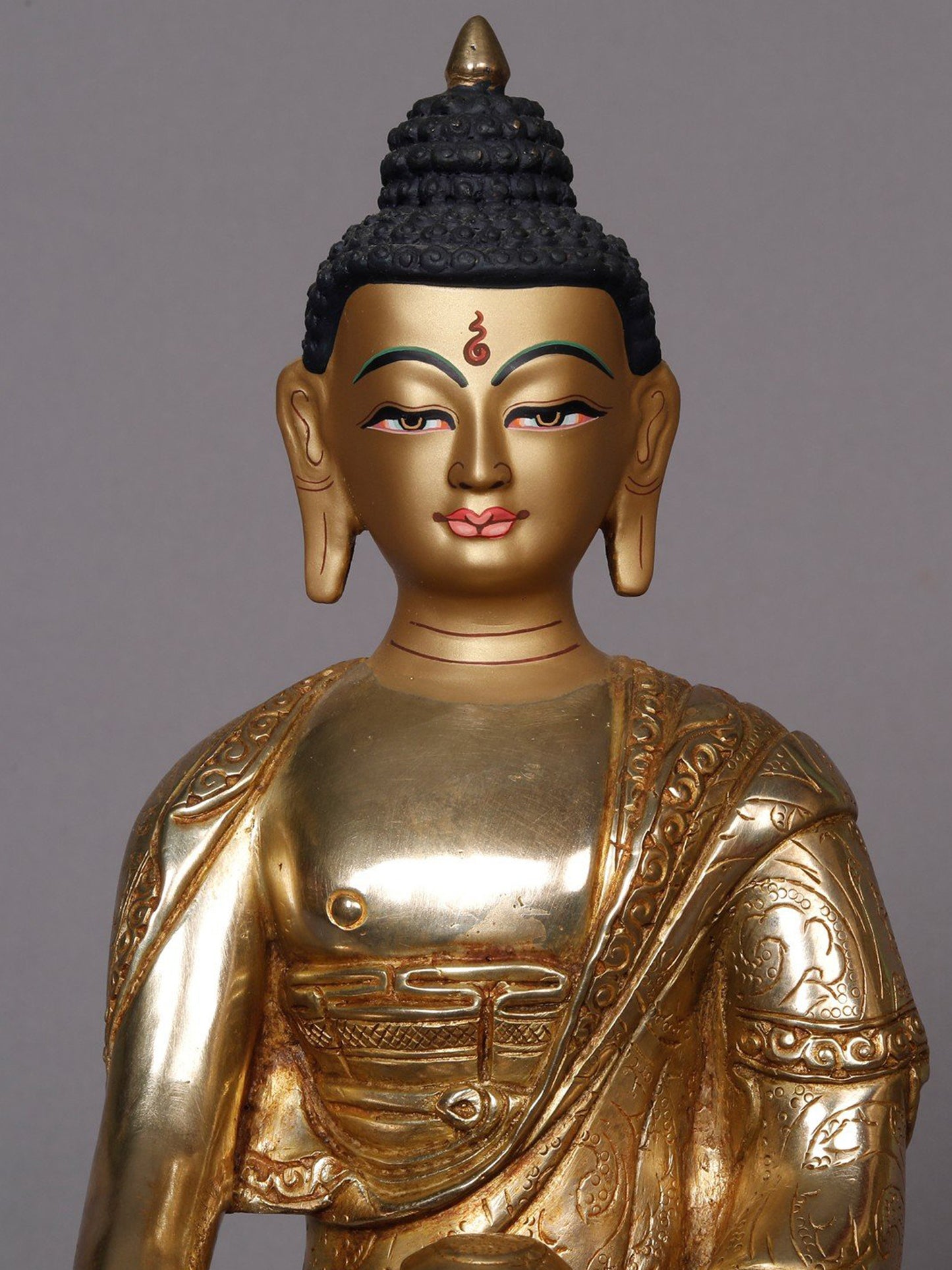 9" Lord Amitabha Buddha Copper Statue from Nepal | Buddhist Deity Idol | Copper Statue For Temple