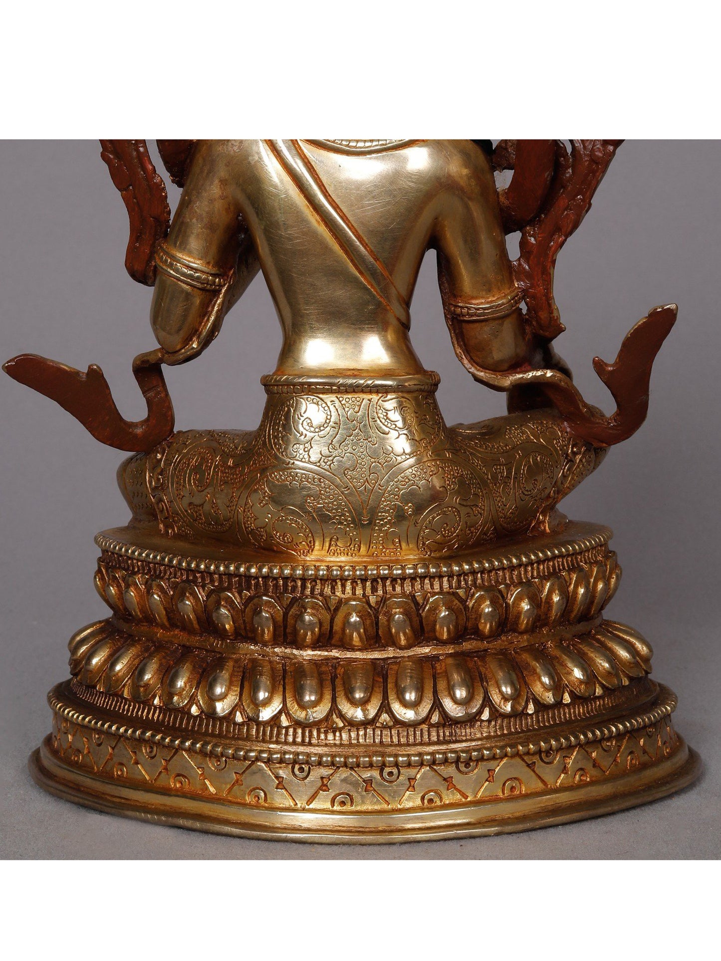 9" Goddess Green Tara Copper Statue from Nepal | Buddhist Deity Idol | Handmade Copper Statue