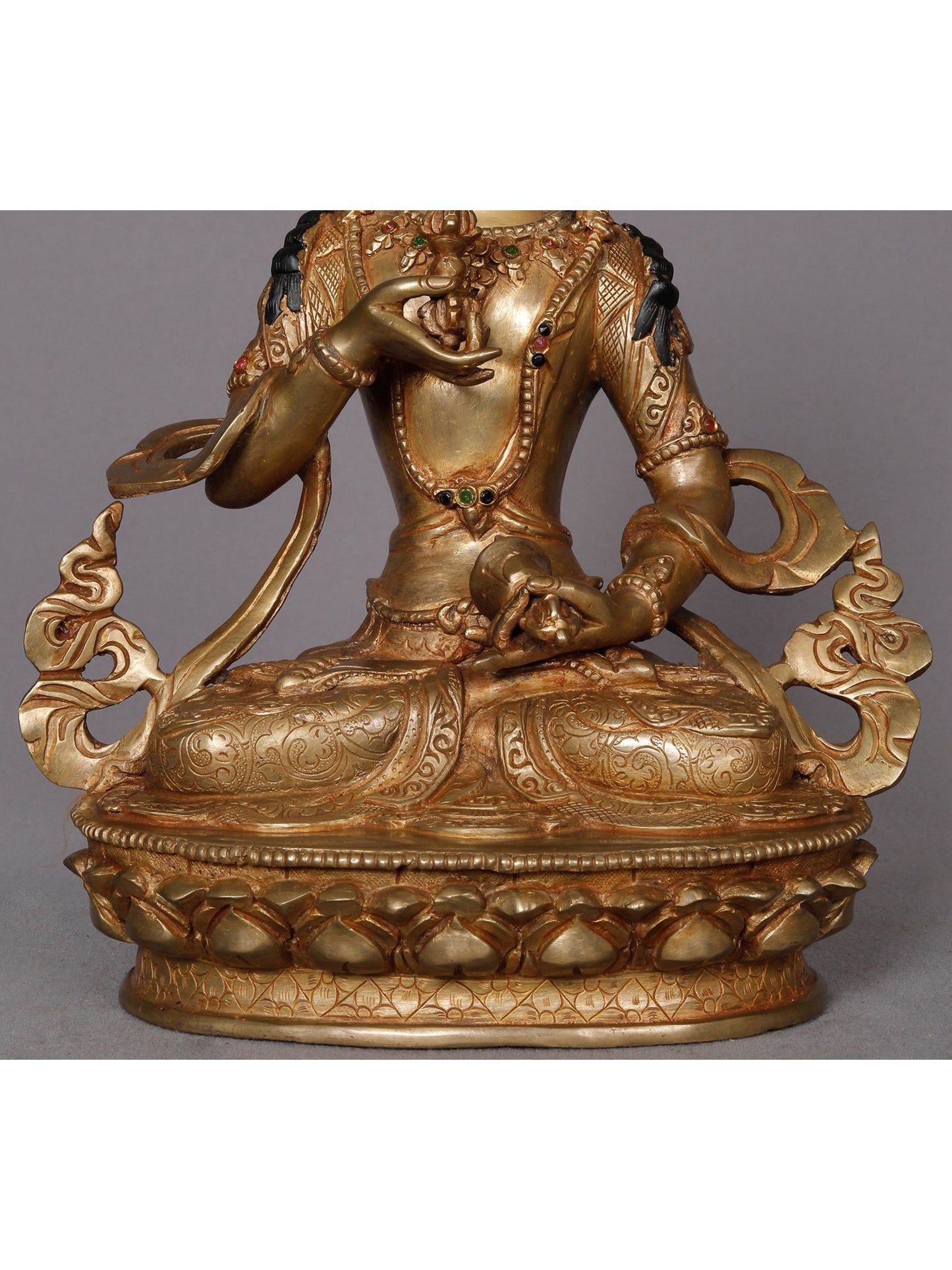 10" Buddhist Deity Vajrasattva Copper Statue from Nepal | Nepalese copper Idol | Handmade Figurine