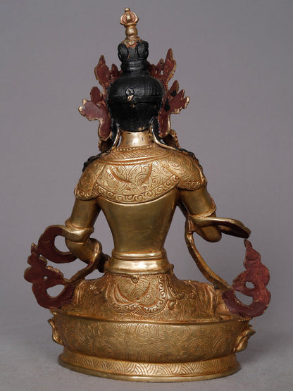 10" Buddhist Deity Vajrasattva Copper Statue from Nepal | Nepalese copper Idol | Handmade Figurine