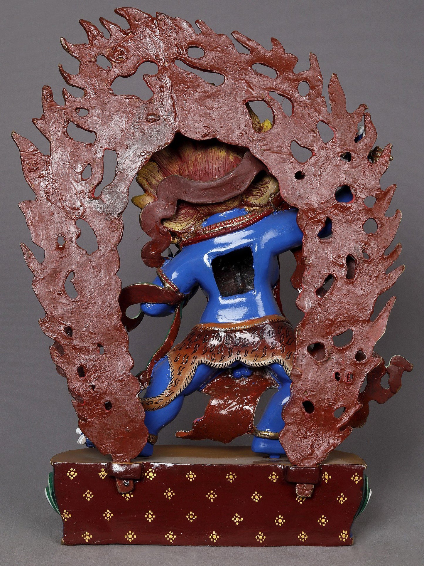 14" Colorfull Vajrapani Copper Statue From Nepal | Buddhist Deity Idol | Decoratvie Copper Statue