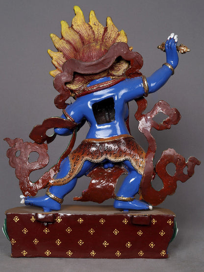 14" Colorfull Vajrapani Copper Statue From Nepal | Buddhist Deity Idol | Decoratvie Copper Statue