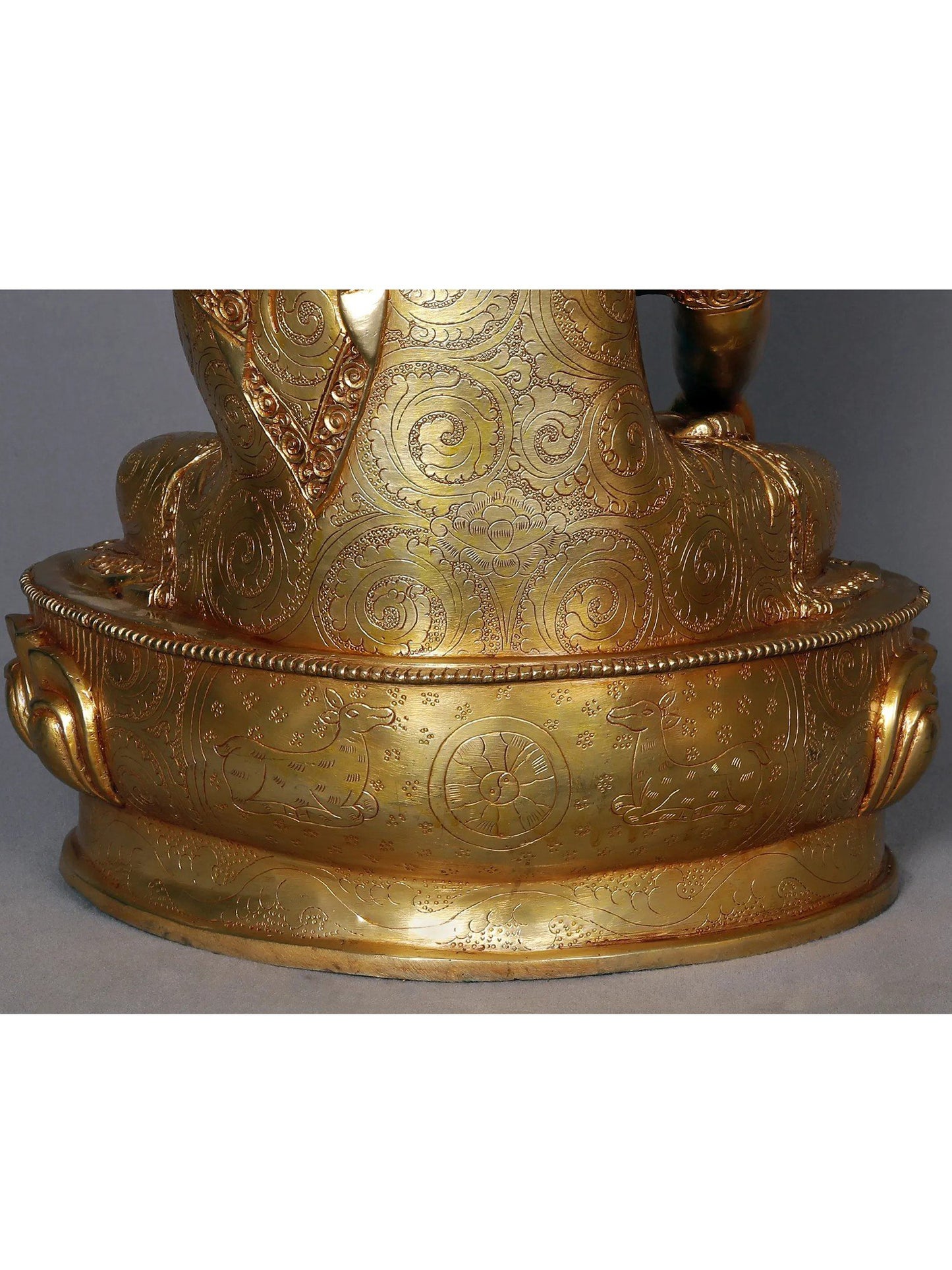 17" Crowned Lord Buddha With Attractive Ornaments Copper Statue from Nepal | Buddhist Deity Idol