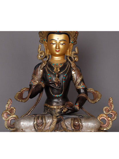 18" Buddhist Deity Vajrasattva Copper Statue From Nepal | Nepalese Copper Statue | Decorative Copper Idol | Copper Statue For Temple