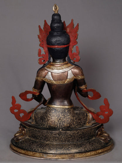 18" Buddhist Deity Vajrasattva Copper Statue From Nepal | Nepalese Copper Statue | Decorative Copper Idol | Copper Statue For Temple