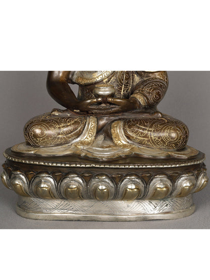 12" Seated Lord Buddha Copper Statue From Nepal | Nepalese Copper Statue | Decorative Copper Idol | Copper Statue For Temple