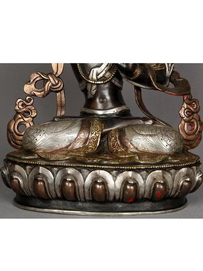 13" Copper Statue Of Manjushri From Nepal | Nepalese Copper Statue | Decorative Copper Idol | Copper Statue For Temple