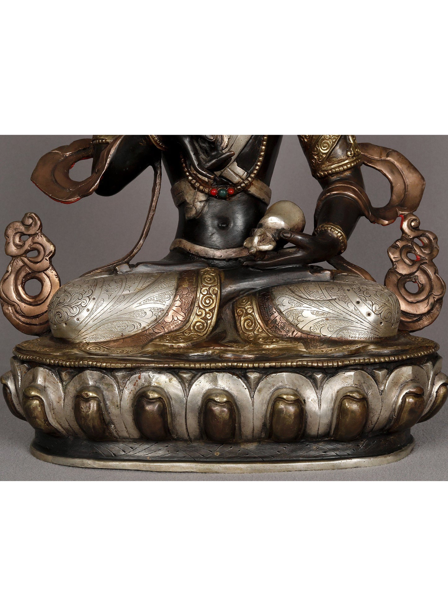 13" Buddhist Deity Vajrasattva Seated Posture Copper Statue From Nepal | Nepalese Copper Statue | Decorative Copper Idol | Copper Statue For Temple