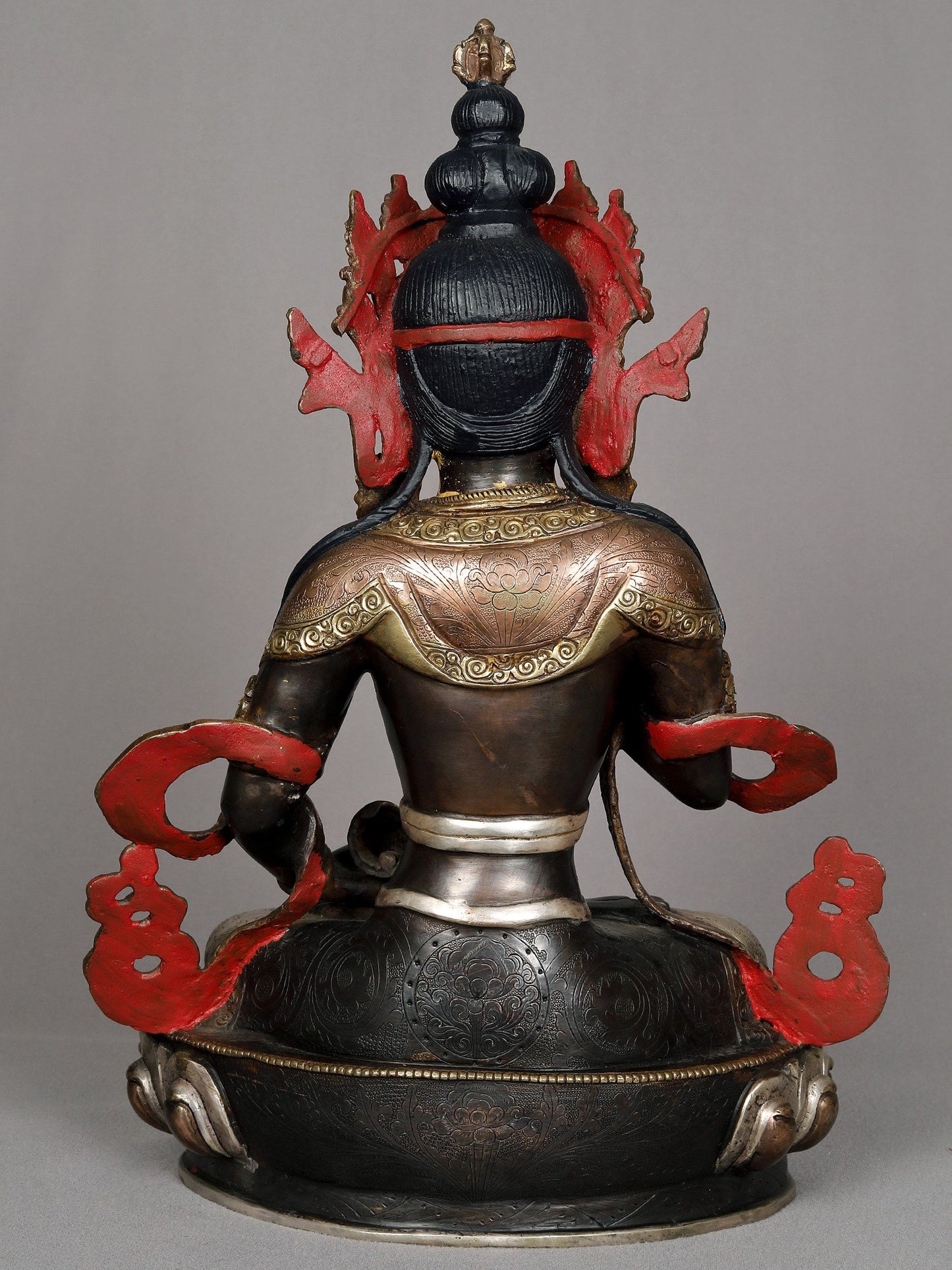 13" Buddhist Deity Vajrasattva Seated Posture Copper Statue From Nepal | Nepalese Copper Statue | Decorative Copper Idol | Copper Statue For Temple