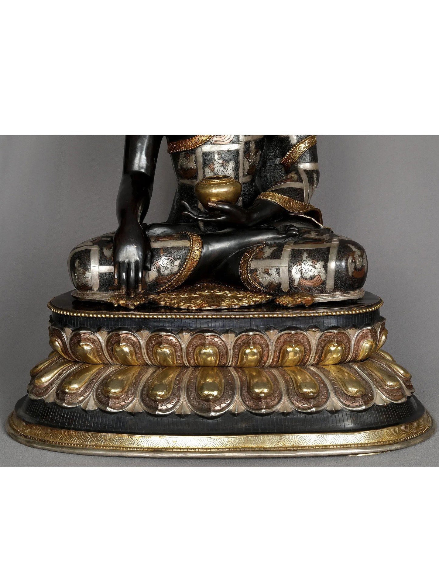 24" Lord Buddha As Shakyamuni Statue From Nepal | Decorative Copper Idol | Copper Statue For Temple