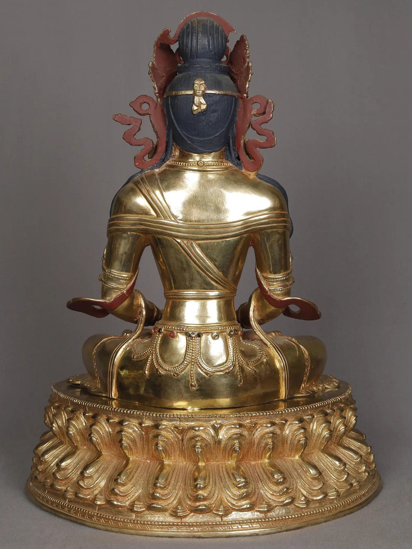 16" Lord Aparmita As Amitabha Buddha Statue From Nepal | Decorative Copper Idol | Copper Statue For Temple