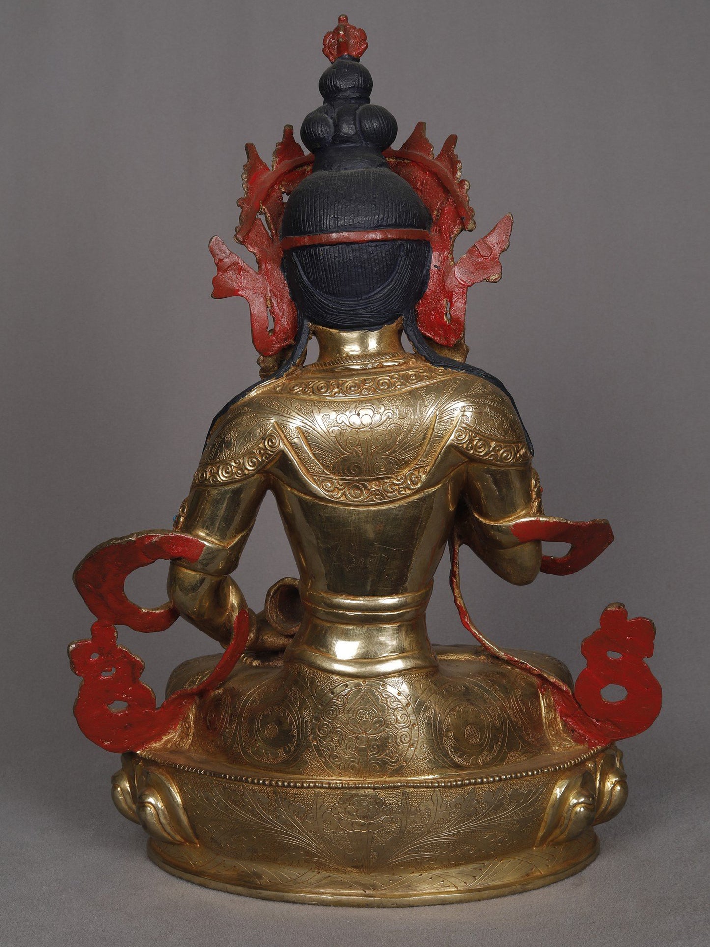 14" Buddhist Deity Vajrasattva (Vajra Mudra) Copper Statue From Nepal | Decorative Copper Idol | Copper Statue For Temple