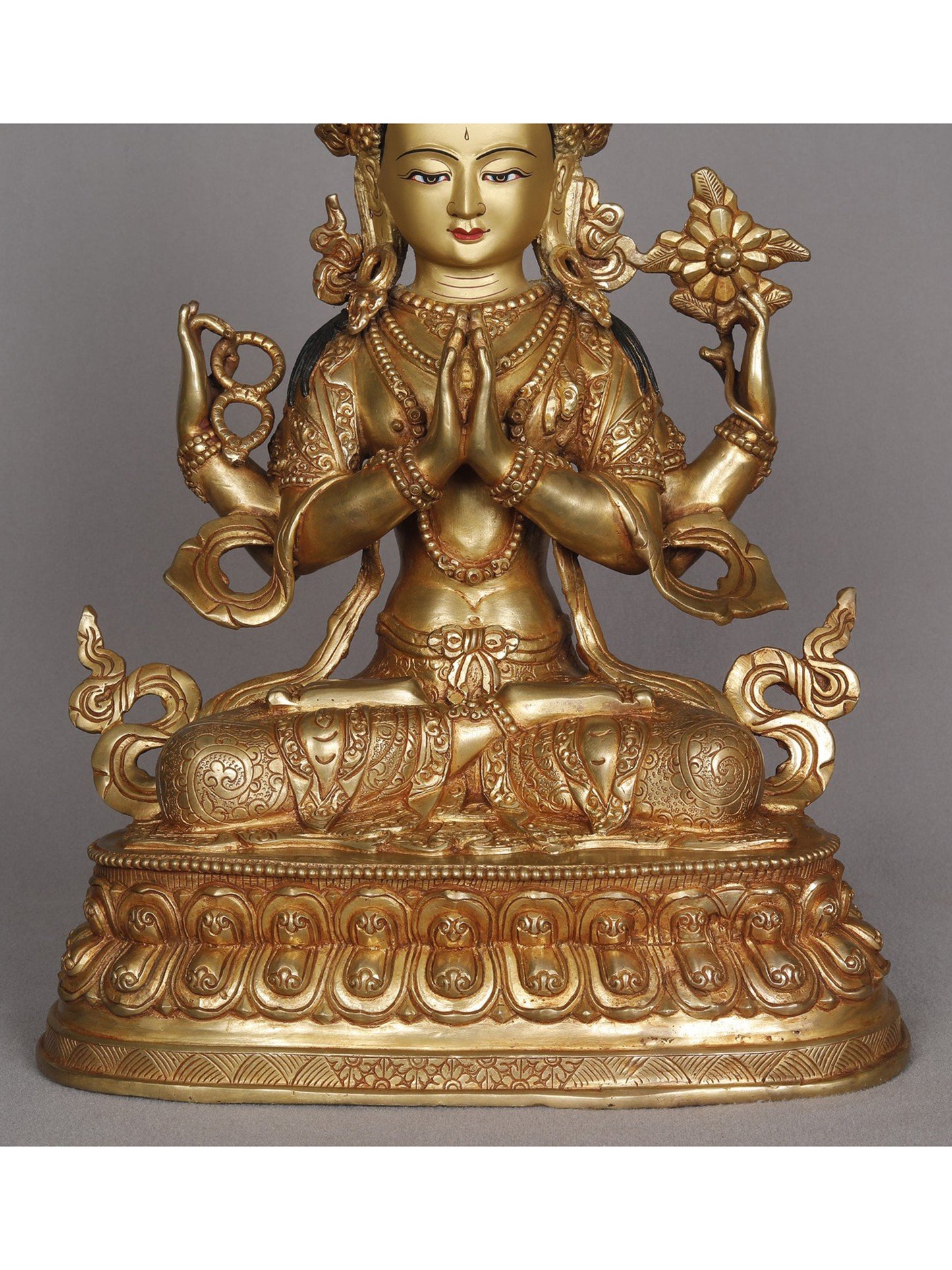 13" Buddhist Deity Kharchari Copper Sculpture | Statue From Nepal | Decorative Copper Idol | Copper Statue For Temple