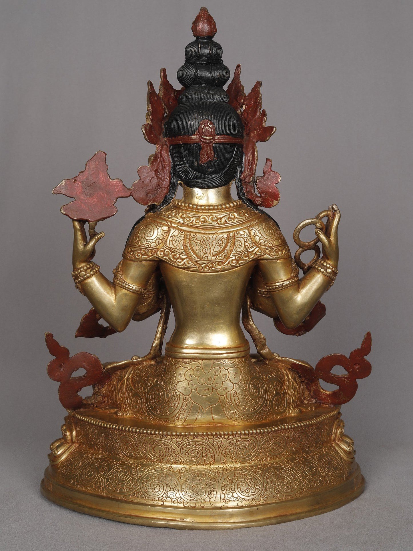 13" Buddhist Deity Kharchari Copper Sculpture | Statue From Nepal | Decorative Copper Idol | Copper Statue For Temple