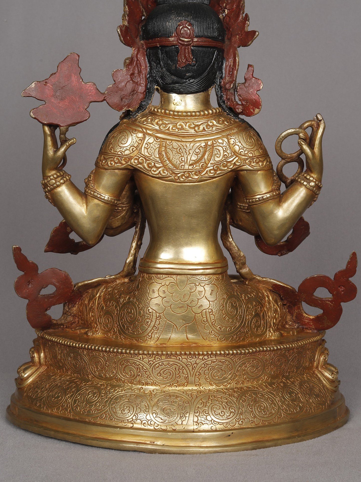 13" Buddhist Deity Kharchari Copper Sculpture | Statue From Nepal | Decorative Copper Idol | Copper Statue For Temple