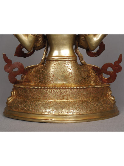 13" Buddhist Deity Kharchari Copper Sculpture | Statue From Nepal | Decorative Copper Idol | Copper Statue For Temple