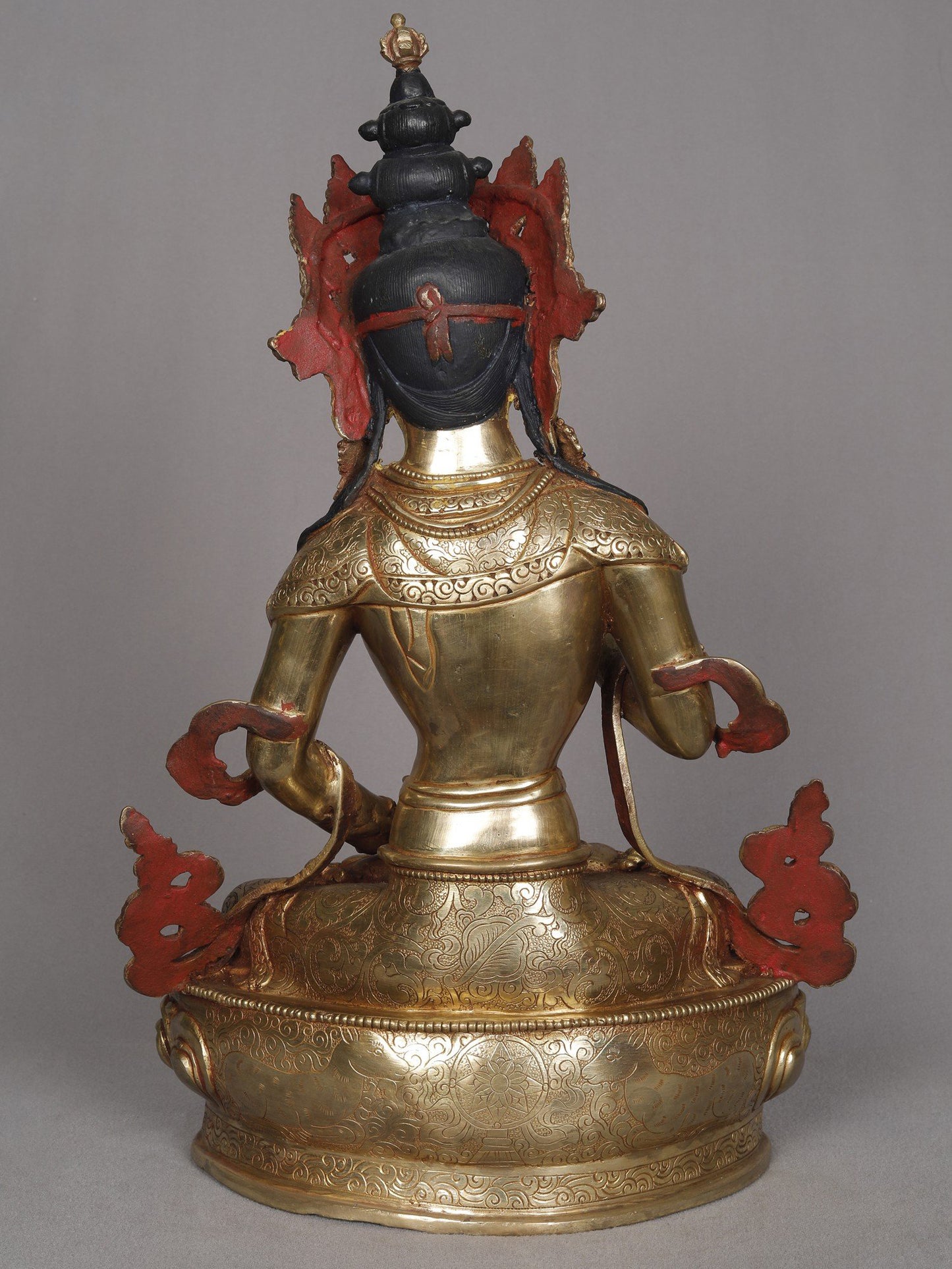 14" Buddhist Deity Vajrasattva Copper Sculpture | Statue From Nepal | Decorative Copper Idol | Copper Statue For Temple