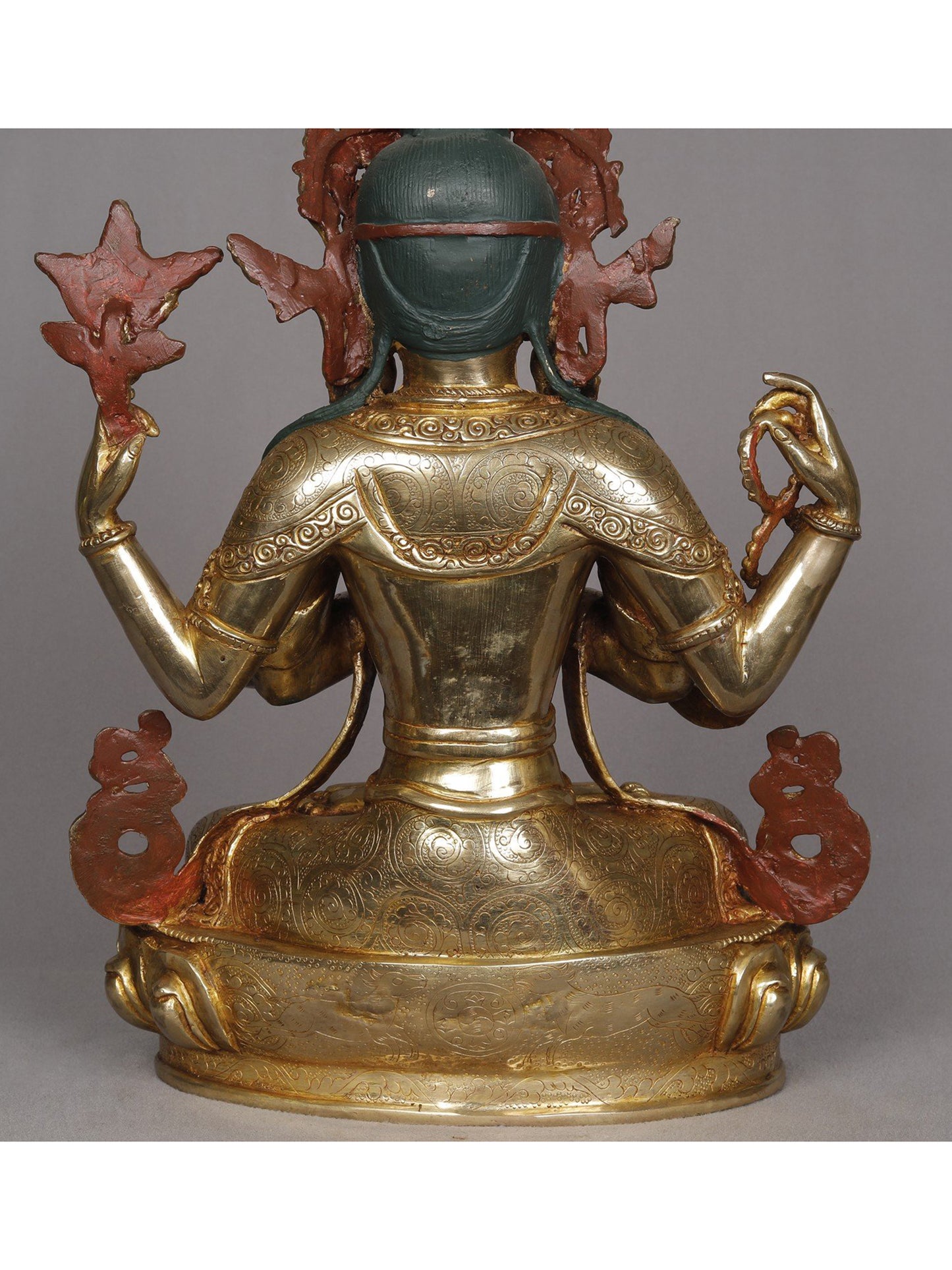 13" Aparmita Copper Sculpture | Amitayus Statue From Nepal | Decorative Copper Idol | Copper Statue For Temple