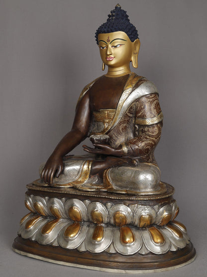 19" Lord Shakyamuni Buddha Copper Idol from Nepal | Nepalese Copper Statue