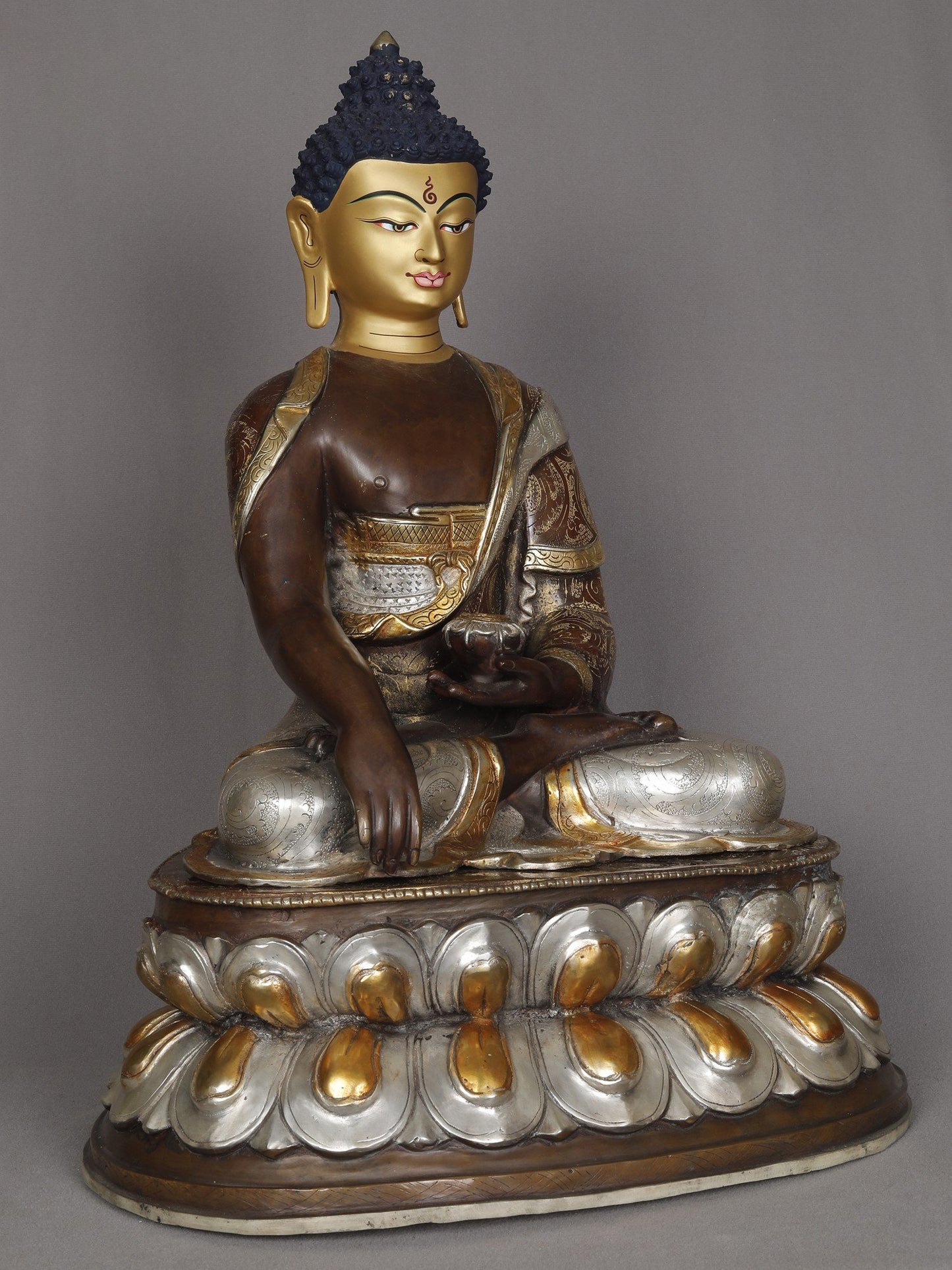 19" Lord Shakyamuni Buddha Copper Idol from Nepal | Nepalese Copper Statue