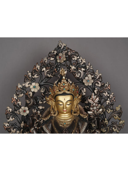 Chenrezig From Nepal | Handmade Sculpture | Copper With Gold