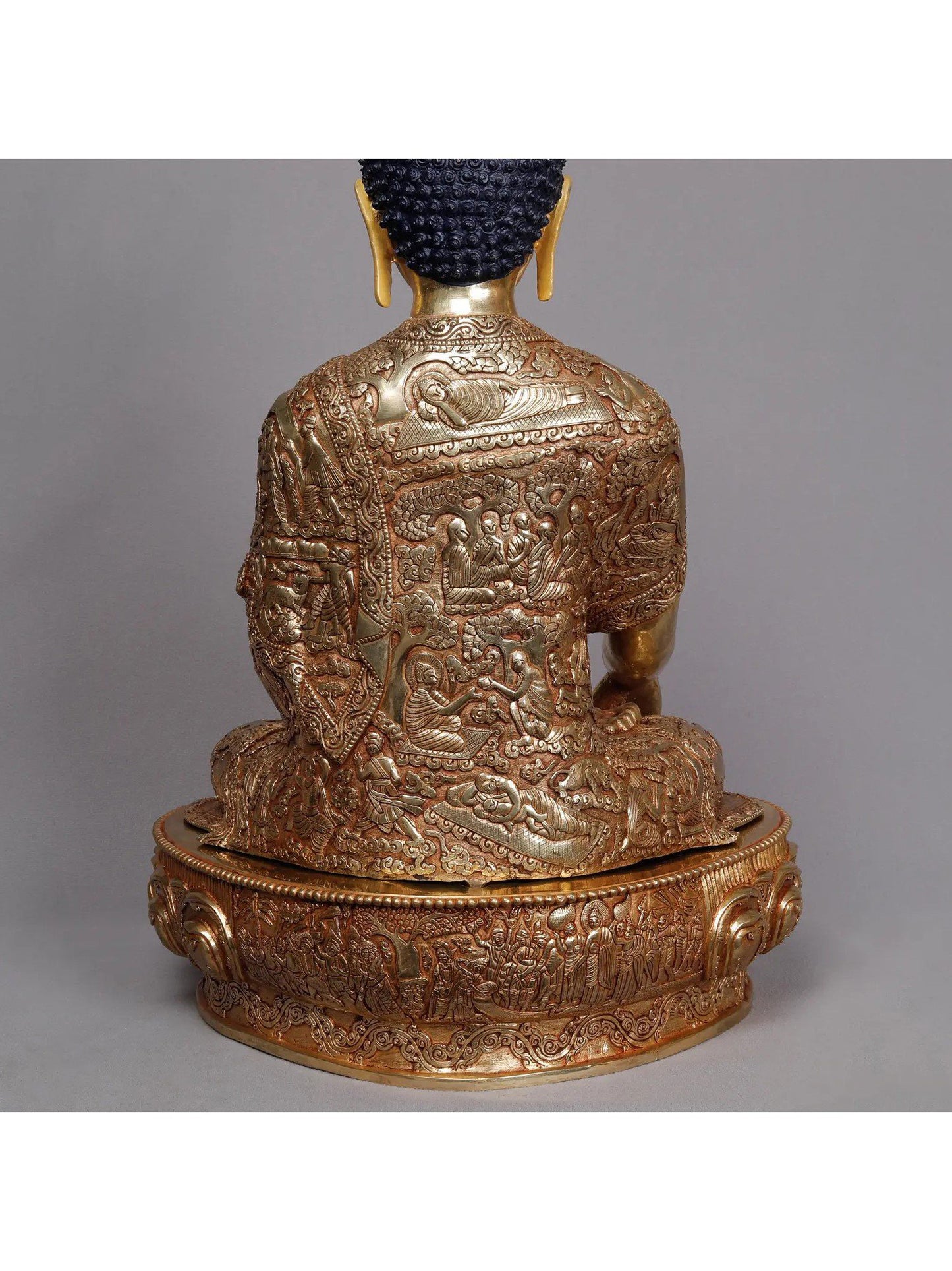 Lord Shakyamuni Buddha From Nepal | Handmade Copper With Gold statue