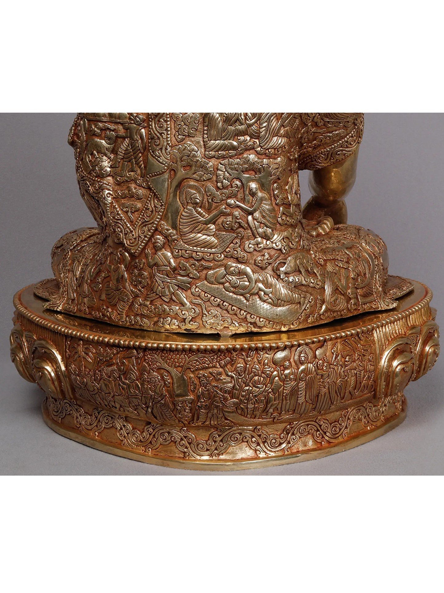 Lord Shakyamuni Buddha From Nepal | Handmade Copper With Gold statue