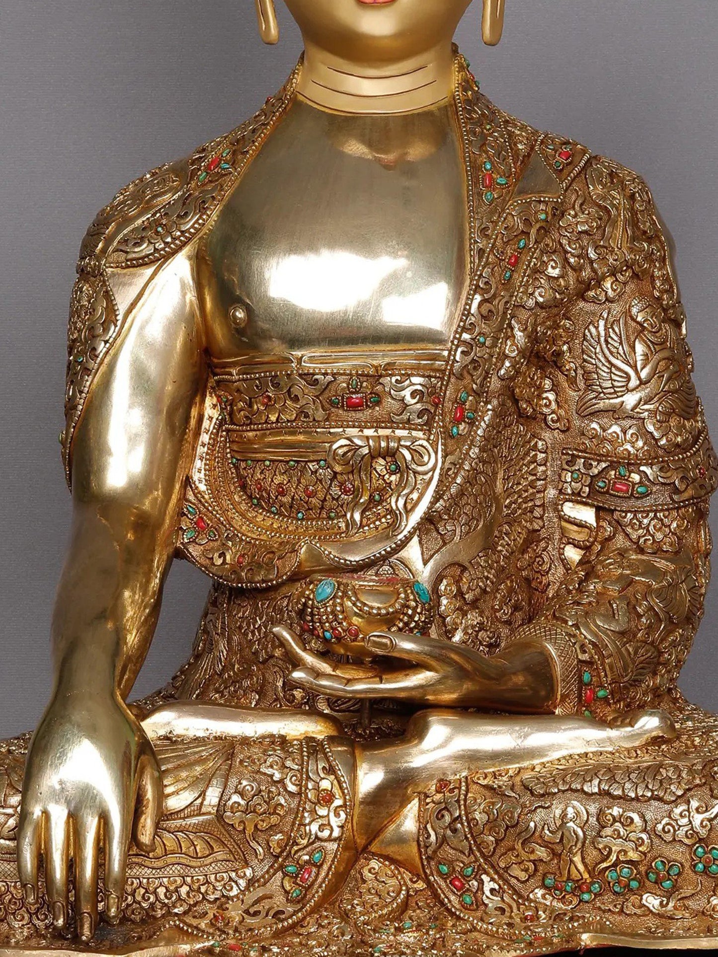 22" Lord Shakyamuni Buddha From Nepal | Handmade Sculpture