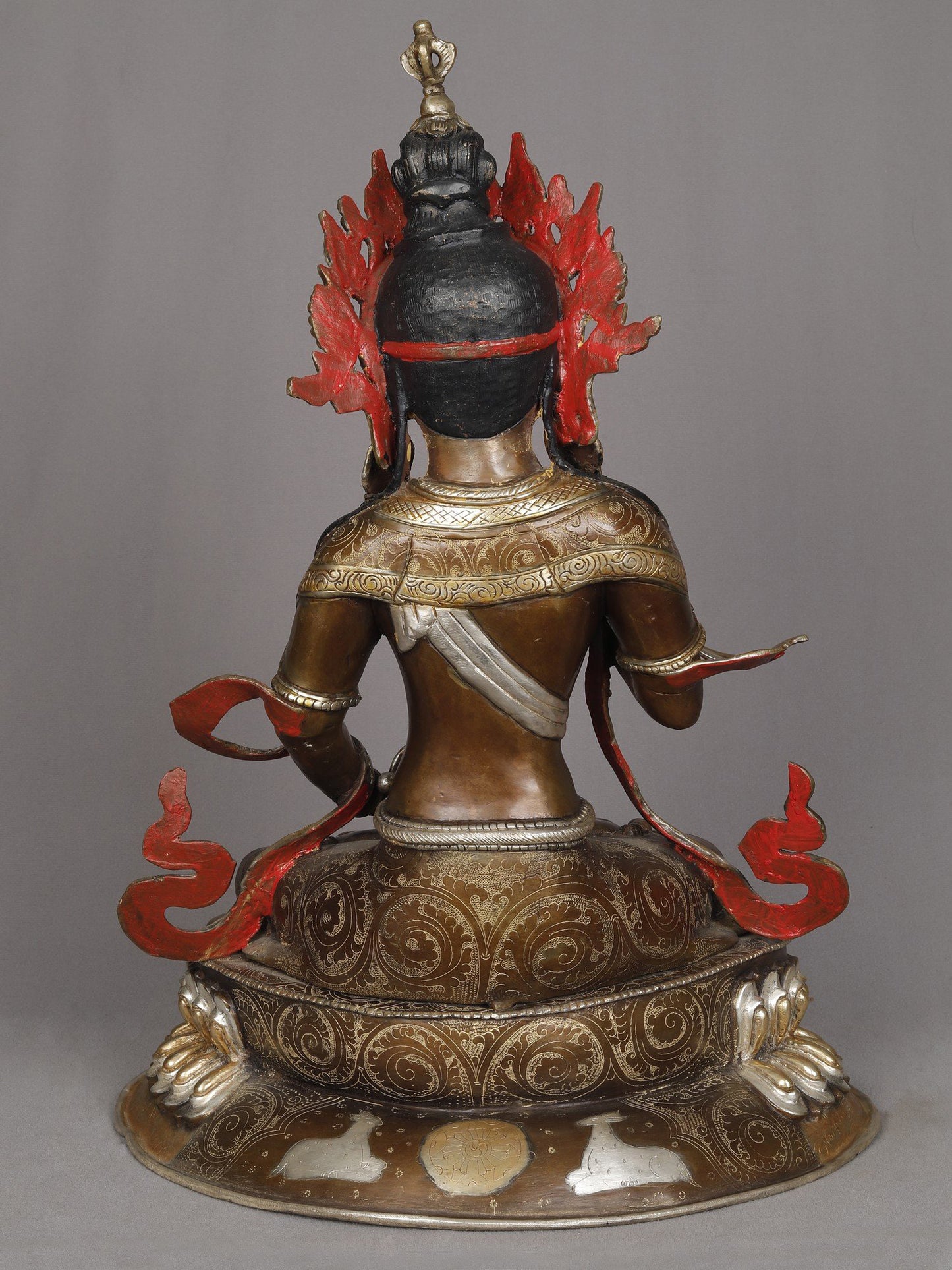 19" Buddhist Deity Vajrasattva Copper Idol from Nepal | Nepalese Copper Statue