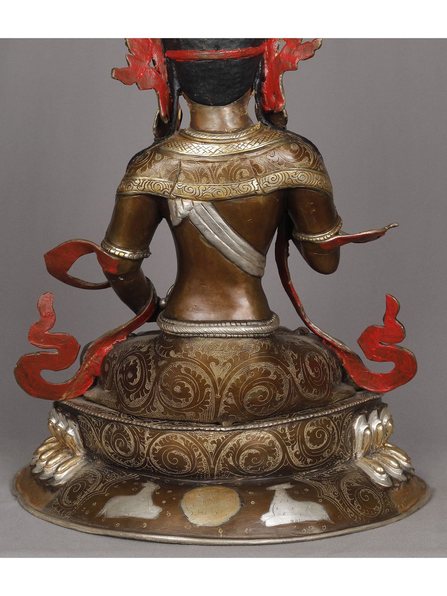 19" Buddhist Deity Vajrasattva Copper Idol from Nepal | Nepalese Copper Statue