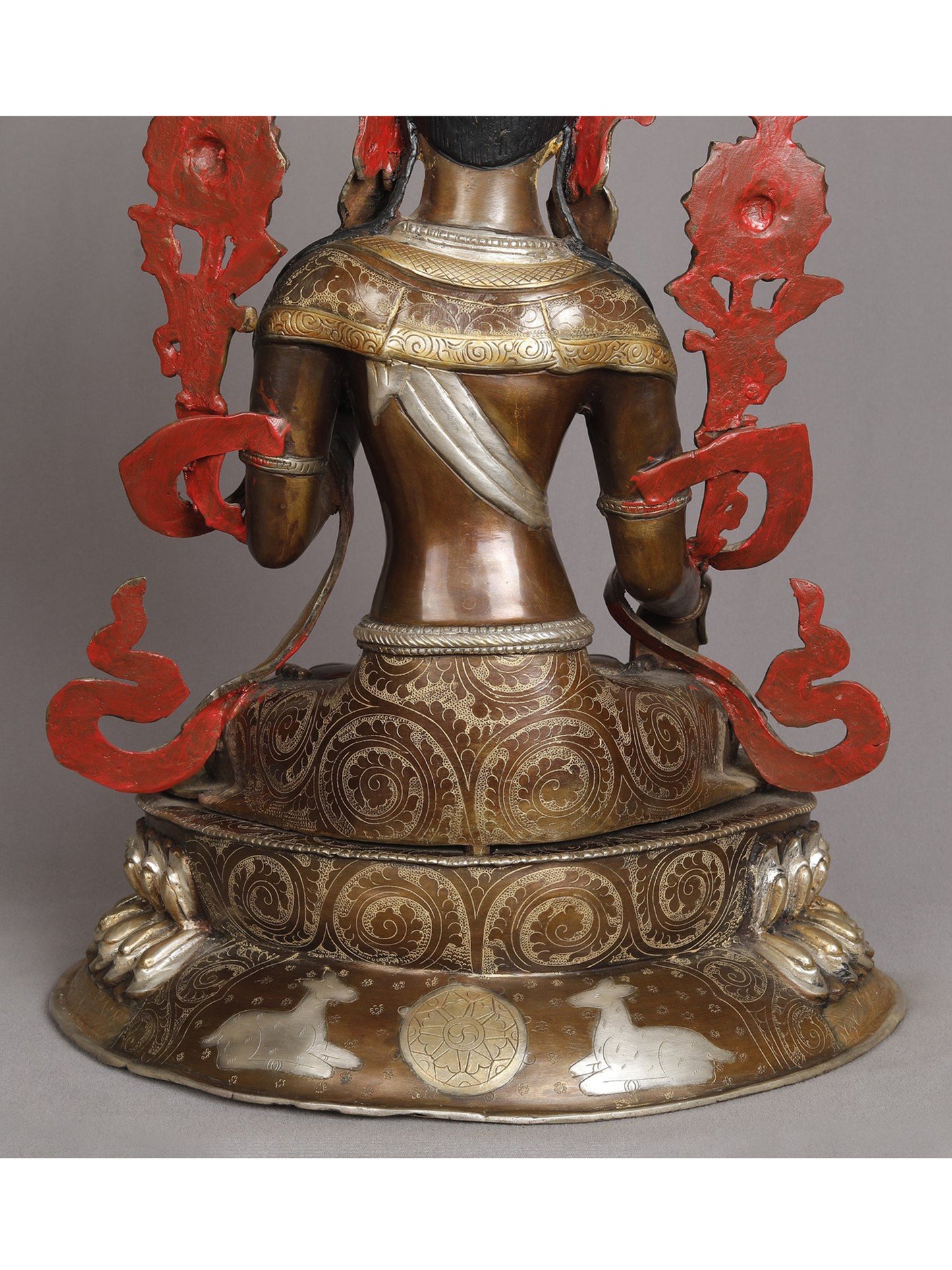 19" Buddhist Deity White Tara Copper Idol from Nepal | Nepalese Copper Statue