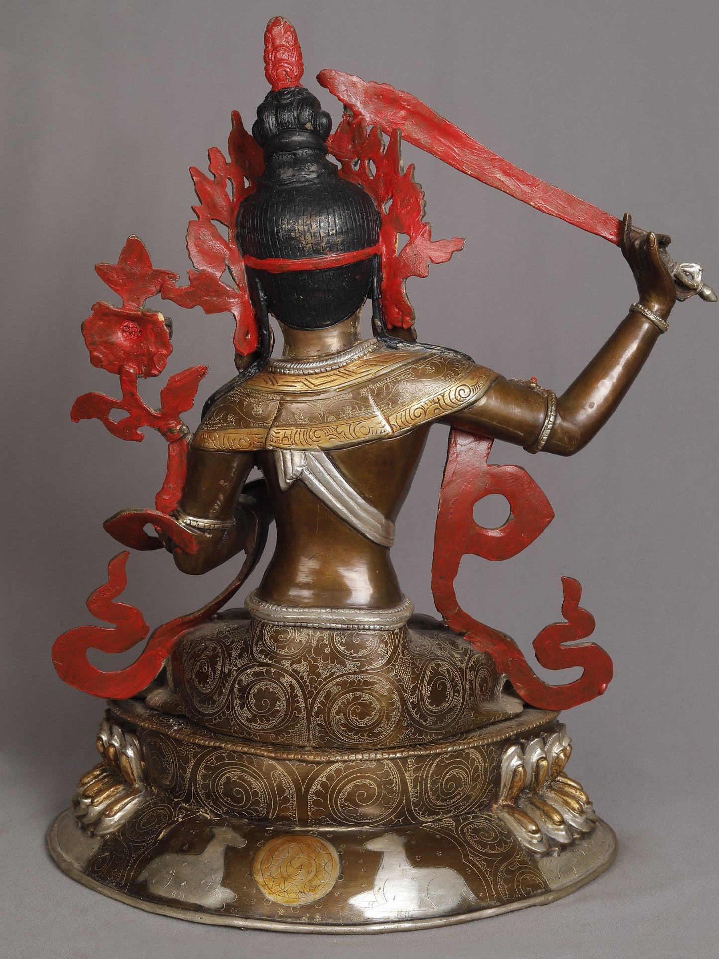 19" Buddhist Deity Manjushri Copper Sculpture | Statue from Nepal