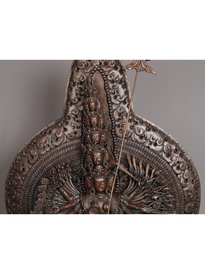 Ushnishasitatapatra From Nepal | Handmade Copper With Gold Statue