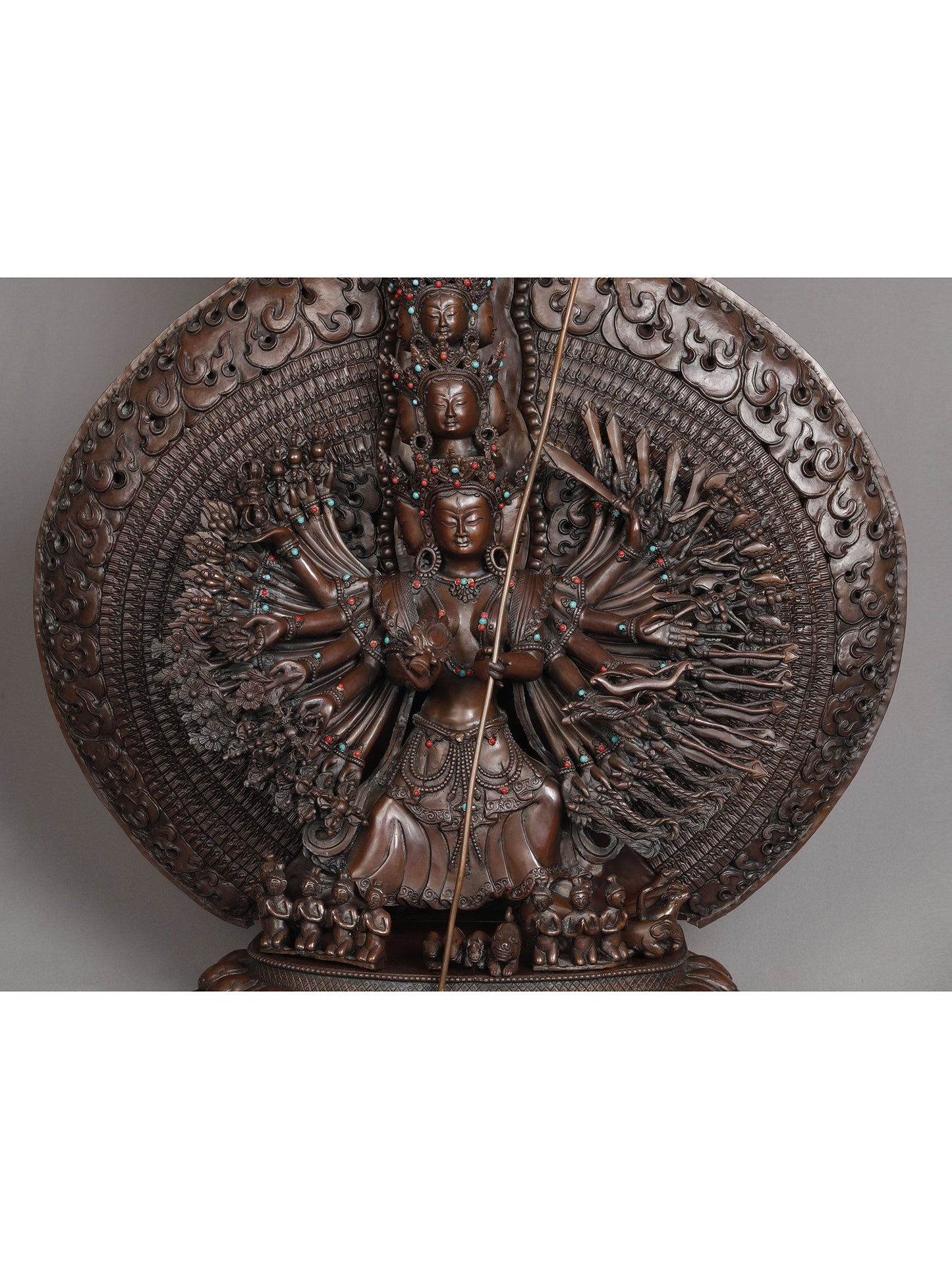 Ushnishasitatapatra From Nepal | Handmade Copper With Gold Statue