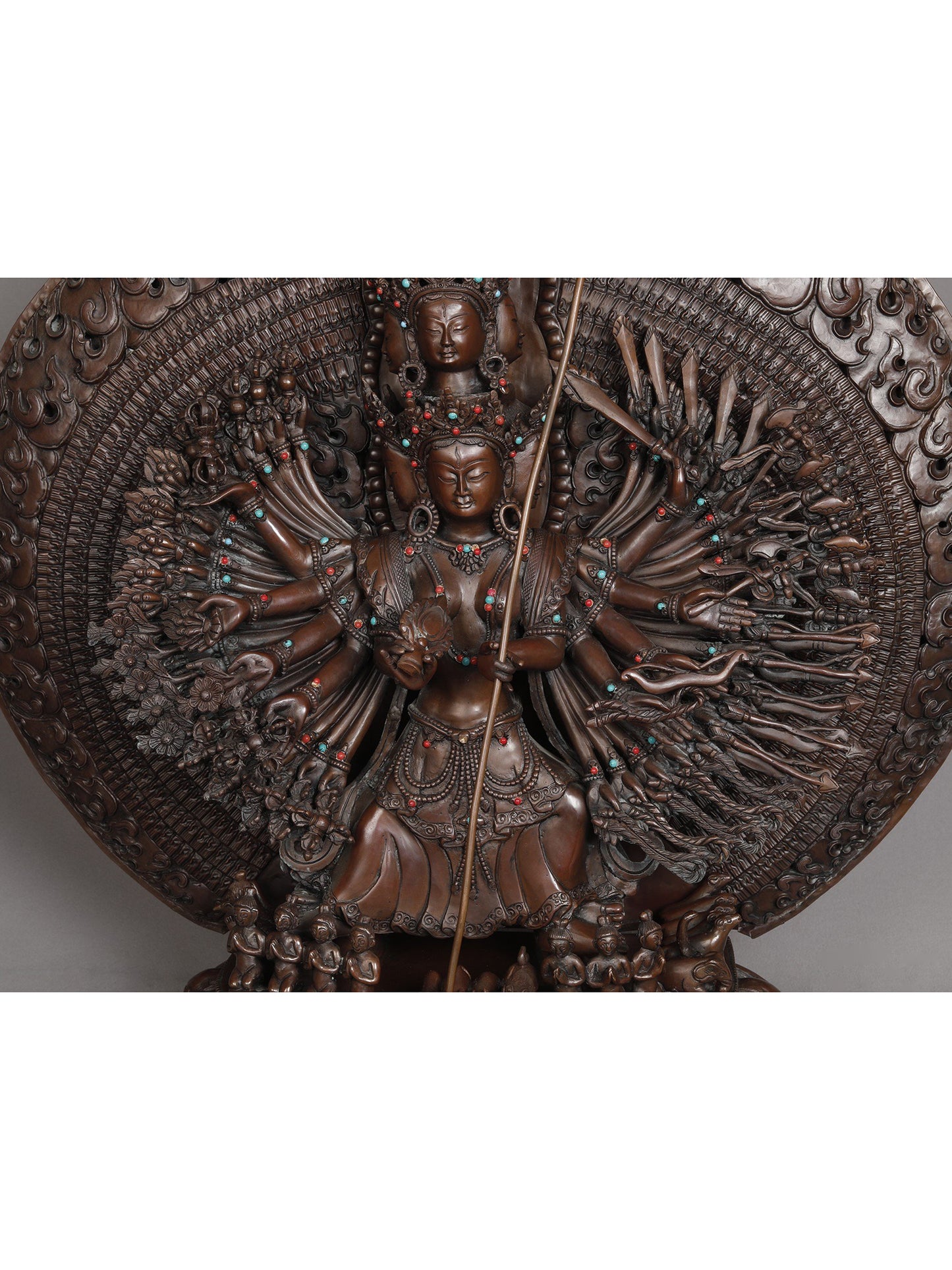 Ushnishasitatapatra From Nepal | Handmade Copper With Gold Statue