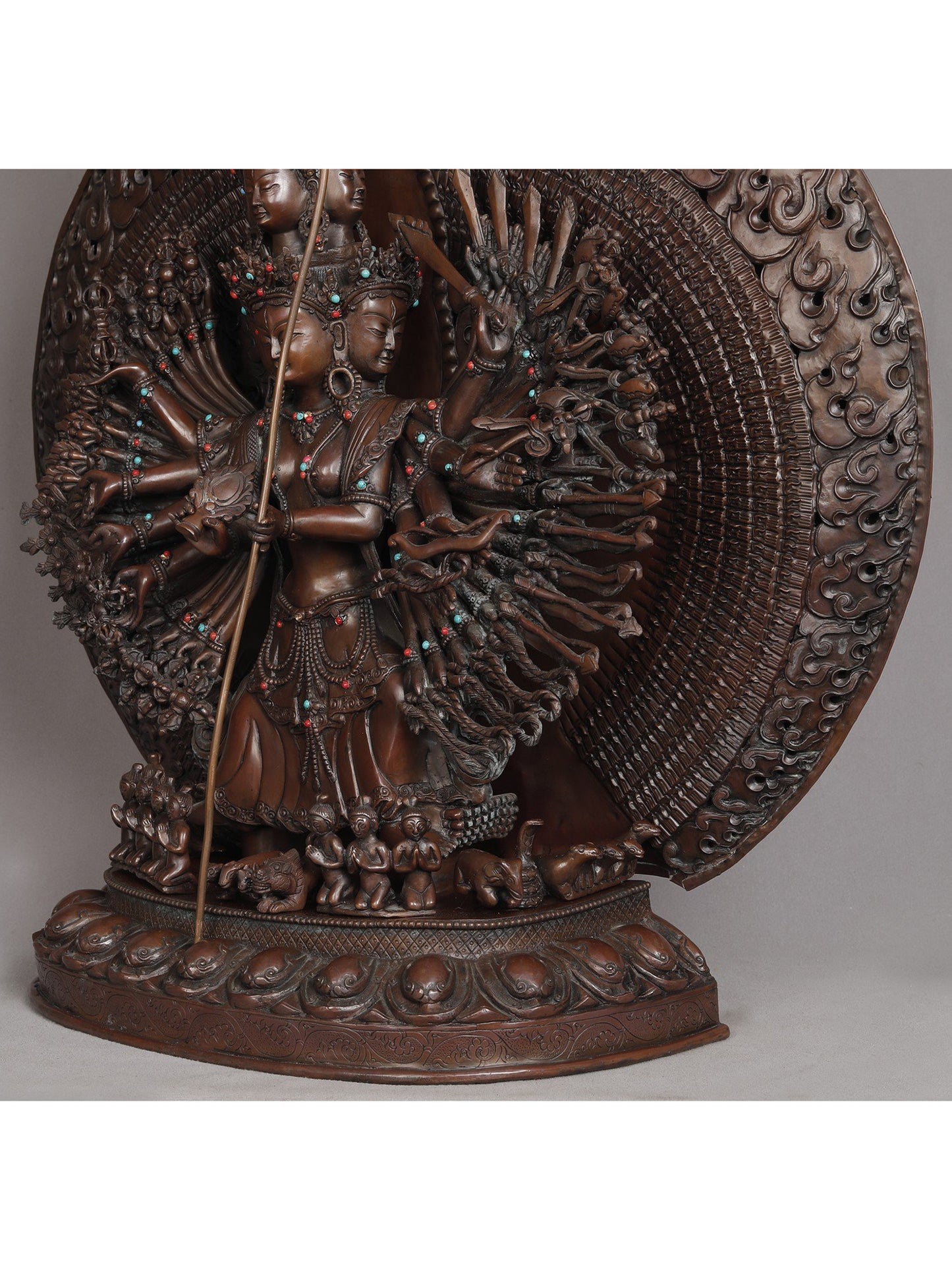 Ushnishasitatapatra From Nepal | Handmade Copper With Gold Statue