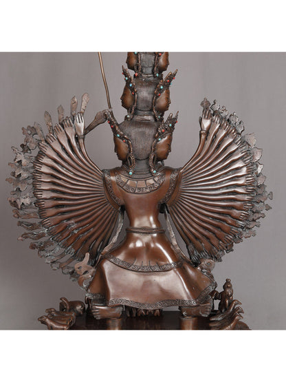 Ushnishasitatapatra From Nepal | Handmade Copper With Gold Statue